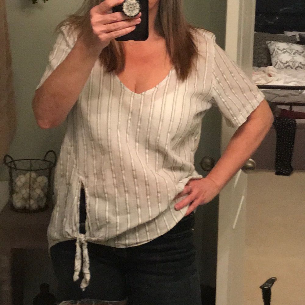 Cotton tie-side shirt